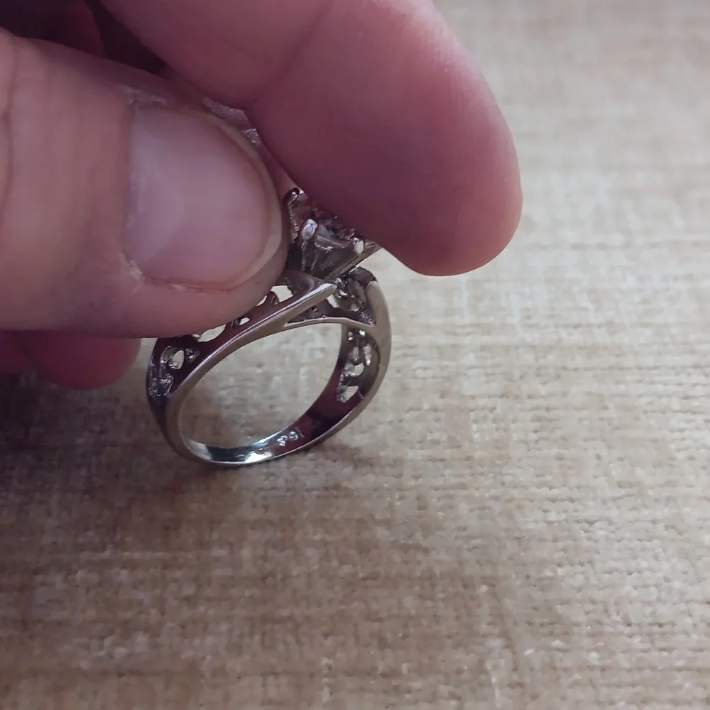 Silver Tone Cubic Zirconia Ring